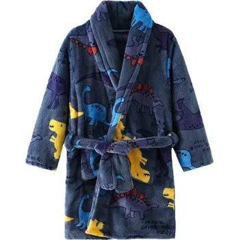 teploměr do vody pro miminko Dětský plyšový župan unisex Zavazování na tkaničku Tmavě modrý dětský župan s dinosaury z bavlny a polyesteru 10