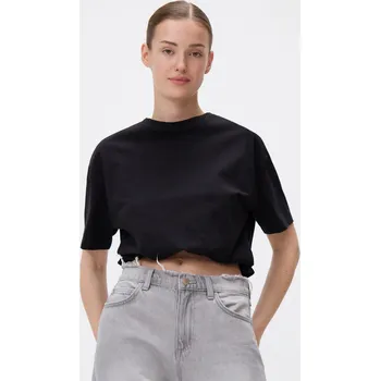 Dámské oblečení Reserved - Krátké tričko - černý - WU161-99X - WU161-99X-L