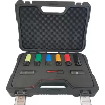 Gola hlavice Nástrčné hlavice, úderové 1/2", 6tihran, prodloužené, na ALU kola, sada 9 ks