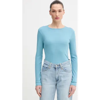 Pánské tričko Bavlněné tričko s dlouhým rukávem United Colors of Benetton 3GA8D10CF modrá 95X, vel. XXS