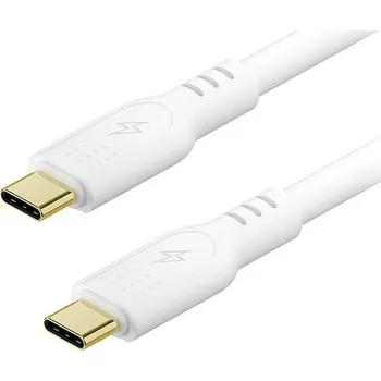 Datový kabel AlzaPower SilkCore USB-C to USB-C 3.2 Gen 2 240W 1m bílý