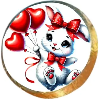 Čokoláda Pepeho Čokoláda ZAMILOVANÝ ZAJÍČEK tolar (MINCE) 17g Vídeňský dortím mini - RAKOUSKO