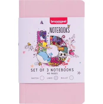 Zápisník Bruynzeel Sada třpytivých zápisníků A6 Art Creation 3 ks