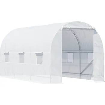 Fóliovník OUTSUNNY Foliovník půlkulatý 450 x 200 x 200 cm bílý