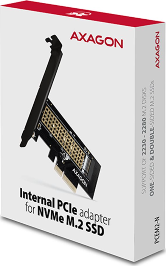 AXAGON PCEM2-N, PCIe x4 - M.2 NVMe M-key slot adaptér, vč. LP