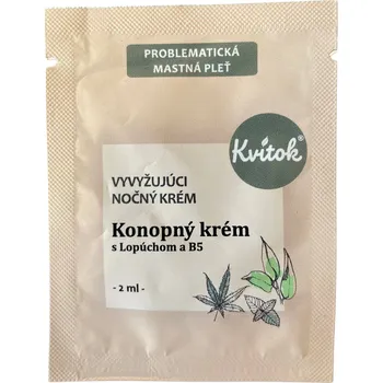 Pleťový krém Kvitok Noční konopný krém pro mastnou pleť - vzorek (2 ml)