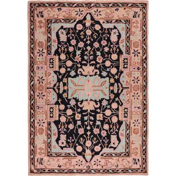 Kusový koberec Wool Loop Blossom Pink/Black - doprava zdarma