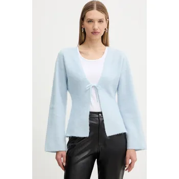 Dámský svetr Kardigan s příměsí vlny BOSS Orange C_Farfal 50548954 modrá 05X, vel. S