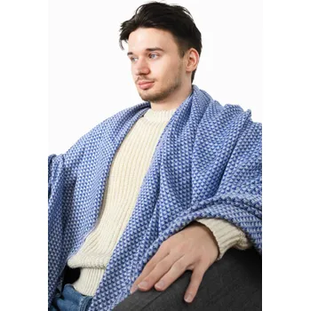 deka Pashmii 100% Kašmírová deka DIAMOND modrá Rozměry: Standardní (140x200cm)