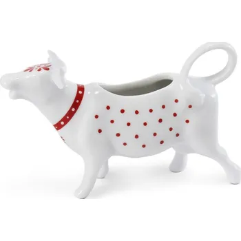 Cukřenka Mlékovka, kravička, 70 ml, český porcelán, Hyggeline, červená, Leander