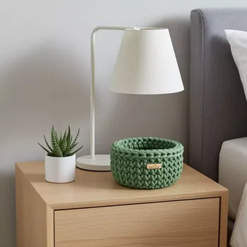 Háčkovaný košík malý šalvějový (háčkovaný košík)