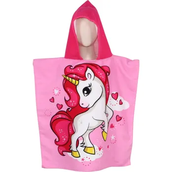 Kojenecká hygiena Dětský župan s kapucí 60 x 120 cm Pro výšku 80 - 130 cm Unisex pohodlný dětský župan s pohádkovým motivem jednorožce