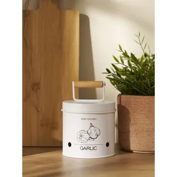 Dóza na potraviny Sinsay - Kovová dóza na česnek s víčkem - bílá - 239HO-00X - 239HO-00X-ONE