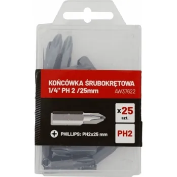 Dílna AWTools šroubovací bit 1/4 PH 2 25mm 25 kusů (AW37622)