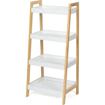 regál Vikio Bambusový regál 85x39x29 přírodní bílá HRL106B