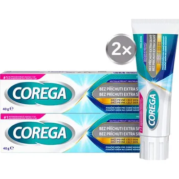Péče o zubní náhradu Corega Bez příchuti Extra silný fixační krém 40g - balení 2 ks