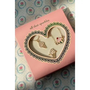 Souprava šperků Sada šperků pro děti Konges Sløjd SWEET JEWELRY SET 3-pack KS105093.PPY2 zlatá 10Y, vel. ONE SIZE