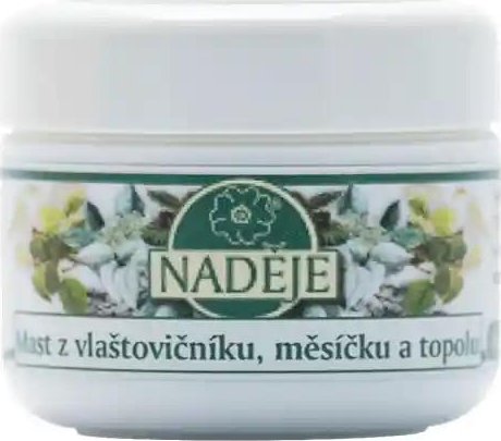 Naděje-Podhorná Mast z vlaštovičníku, měsíčku a topolu 50 ml na péči o pokožku v oblasti žil