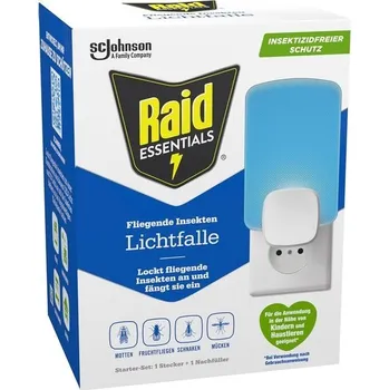 Světelná past Raid Essentials, zátka proti hmyzu s lepicí pastou proti létajícímu hmyzu, jako jsou