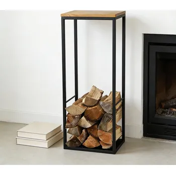 STEELO Furniture Torre Kovový stojan na dřevo s masivní dubovou deskou