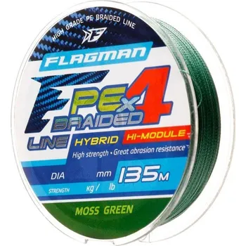 Rybářská šňůra Flagman pletená šňůra Braid PE Hybrid F4 135 m MossGreen Varianta: ø 0,10 mm 4,6 kg (26135-010)