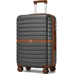 Cestovní kufr ABS+PC s pruhovaným vzorem Kono - 62 L - šedý