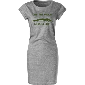 Dámské šaty Bavlněné letní šaty Les mě volá Velikost: M, Barva: Tmavě šedý melír