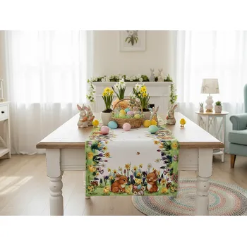 ubrus Velikonoční ubrus - běhoun na stůl EASTERS FRIENDS 40x140 cm Mybesthome