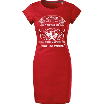 Dámské šaty Bavlněné letní šaty Nemám problém Velikost: M, Barva: Červená