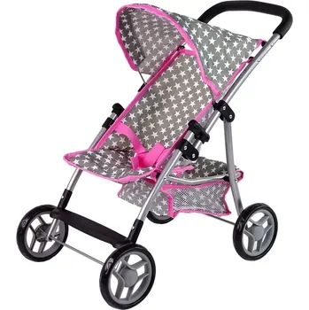Kočárek pro panenku Kočárek pro panenky s růžovými hvězdami