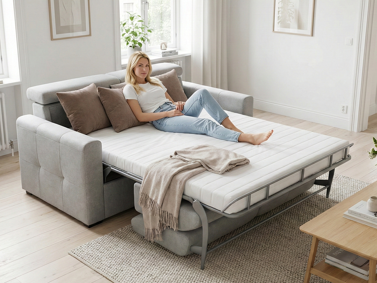 Rozkládací pohovka pro každodenní spaní NARDO plocha spaní 140x190 cm