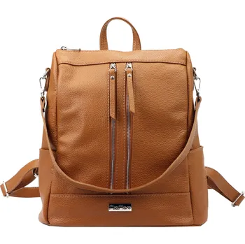 Městský batoh Dámský kožený batoh MiaMore 01-061 koňakový