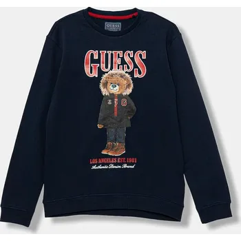 Chlapecká mikina Dětská bavlněná mikina Guess L5BQ07.KAD74.9BYA námořnická modř 59X, vel. 166-175