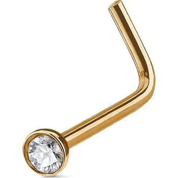 Piercing Šperky4U Zlacený zahnutý piercing do nosu - N0046-RD
