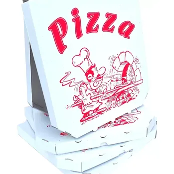 Jednorázové nádobí Krabice na pizzu A 40x40x3 bílo-hnědá - univerzální potisk 50 ks balík (50 ks)