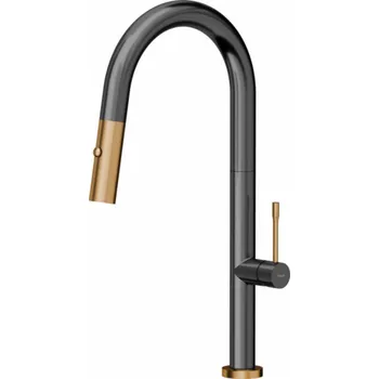 Vodovodní baterie Kuchyňská baterie Quadron Felicity T Line SteelQ grafitový kov s měděným povrchem (84818011)