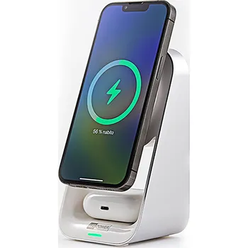 Mobilní telefon ER POWER nabíjecí MFM MagSafe stojan 2v1 - bílý