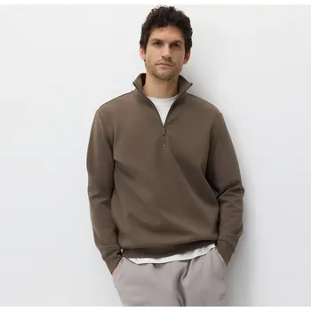 Pánská mikina Reserved - Hladká mikina se stojáčkem - kávová - 382HM-84X - 382HM-84X-M