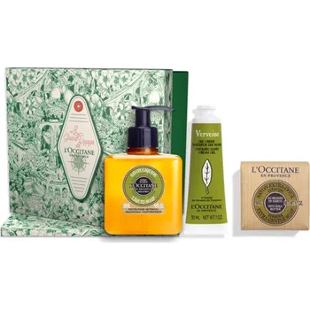Kosmetická sada L’Occitane Hand Care Gift L’Occitane Verbena tekuté mýdlo na ruce 300 ml + L’Occitane Verbena hydratační gel krém na ruce 30 ml + L’Occitane Verbena tuhé mýdlo 50 g kosmetická sada