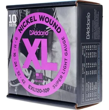 Strunný nástroj D'Addario EXL120-10P Struny pro elektrickou kytaru (Jako nové)