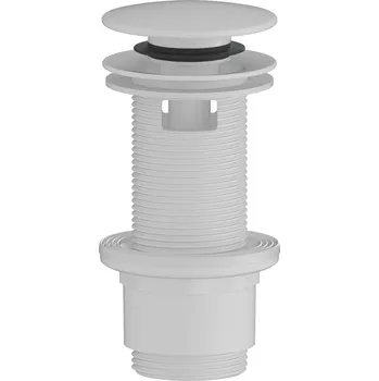 Odvodňovací žlab CERANO - Umyvadlová výpusť - 5/4“ click-clack s přepadem - plast - 67/82mm - bílá matná