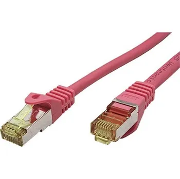 Síťový kabel goobay S/FTP patchkabel kat. 7, s konektory RJ45, LSOH, 0,25m, růžový (91569) - 21.92.2119
