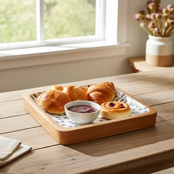 Servírovací Podnos Talíř / Mangové Dřevo 20,5cm