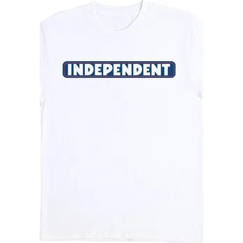 Pánské oblečení INDEPENDENT triko - Bar Logo S/S Heavyweight White/Blue (154290)