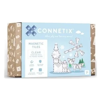 Stavebnice Connetix Magnetická stavebnice - Clear Starter Pack, 34 ks