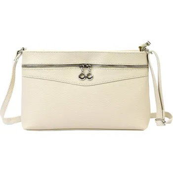 Kabelka Kožená crossbody kabelka Luka 24-065 světle béžová