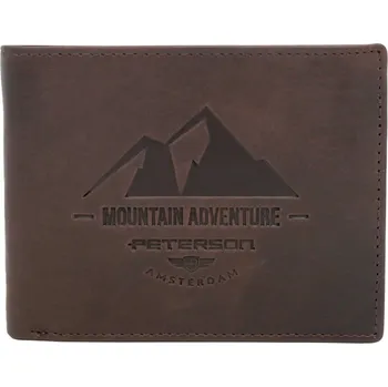 Peněženka Pánská kožená peněženka Peterson PTN N992-BE-MOUNTAIN tmavě hnědá