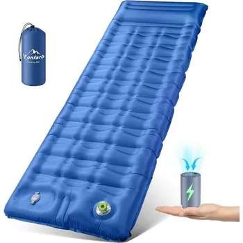 Karimatka Elektrická karimatka na spaní v tónových barvách, 12cm zesílená nafukovací matrace s polštářem,