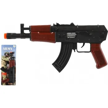 Dětská zbraň Teddies Samopal jiskřící ARMY na setrvačník - 29 cm