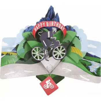 Narozeninové 3D přání Pop Up cyklista